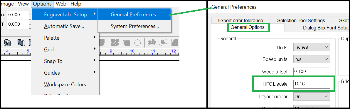 What settings can be changed on an imported .PLT file in EngraveLab