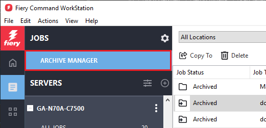 How can I move Jobs that I archived from one location to another?