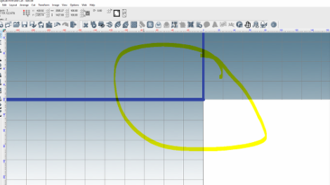 Signlab 11 guidelines for dimensions appear thick and overlap.