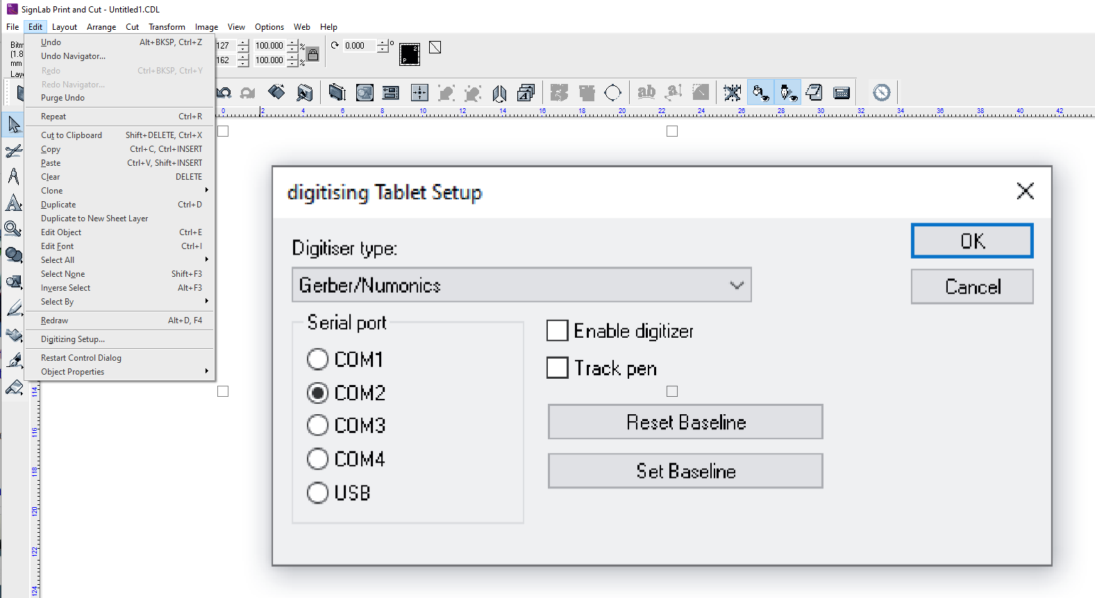 Setting up a digitiser in Signlab v11
