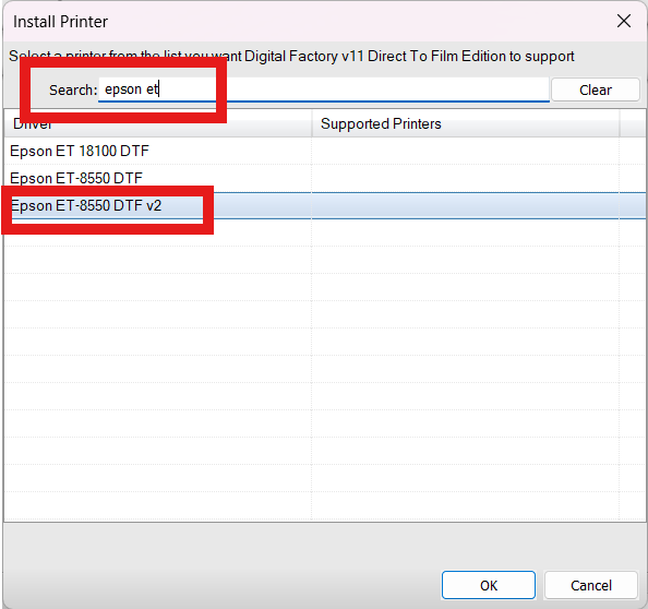 How to install a printer in Digital Factory