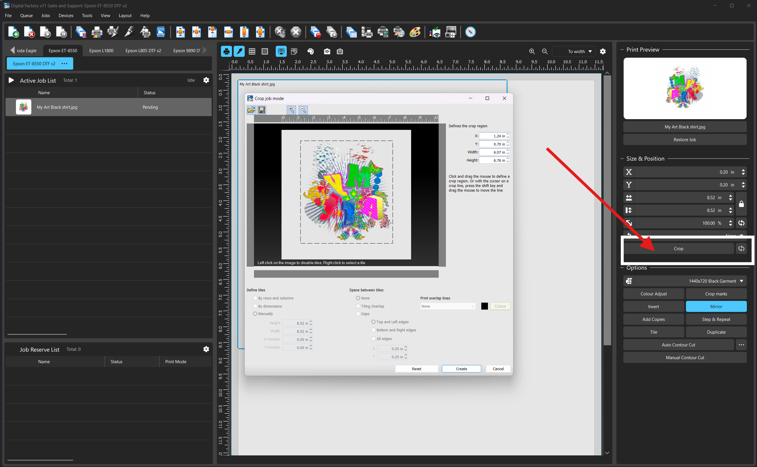 How to crop an image in Digital Factory