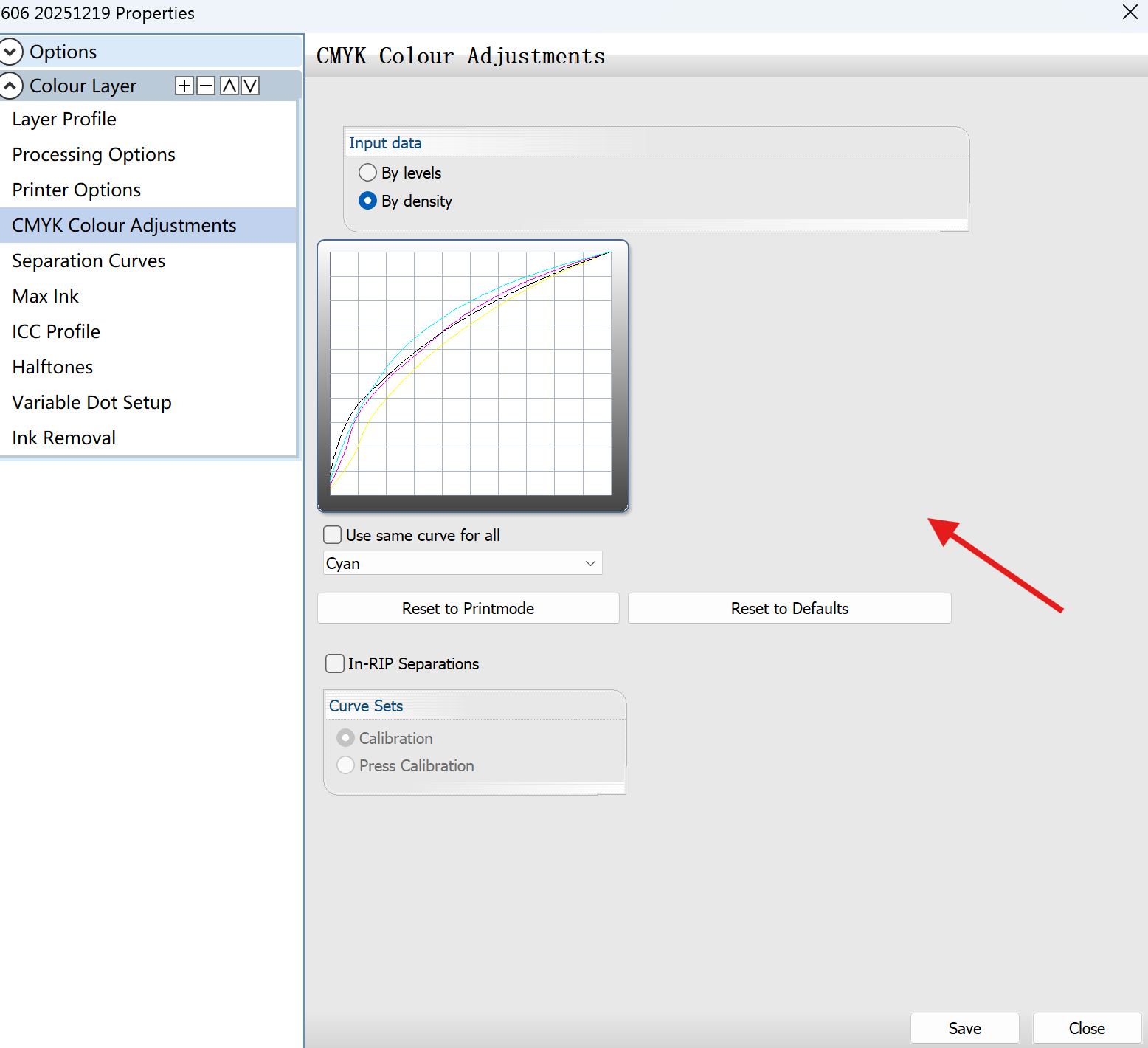 Density curve cannot be edited in newly created print modes in Digital ...