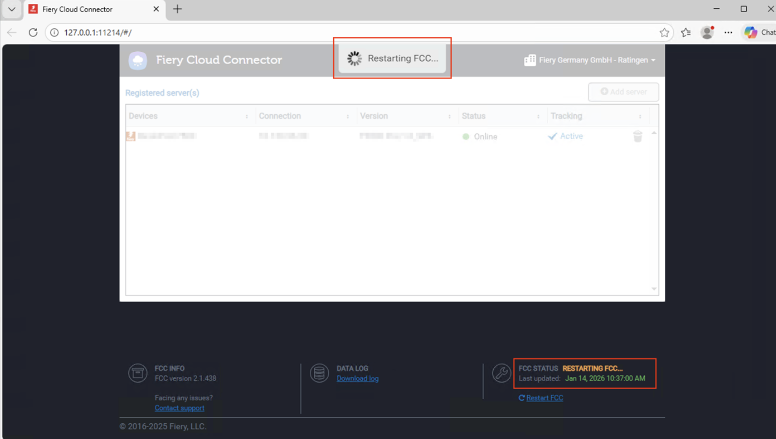 Connecting a Fiery XF v9.0 Server to Fiery IQ Is Not Working