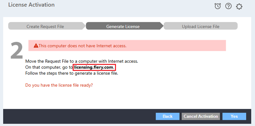 For Manual activation of Fiery options be sure to use licensing