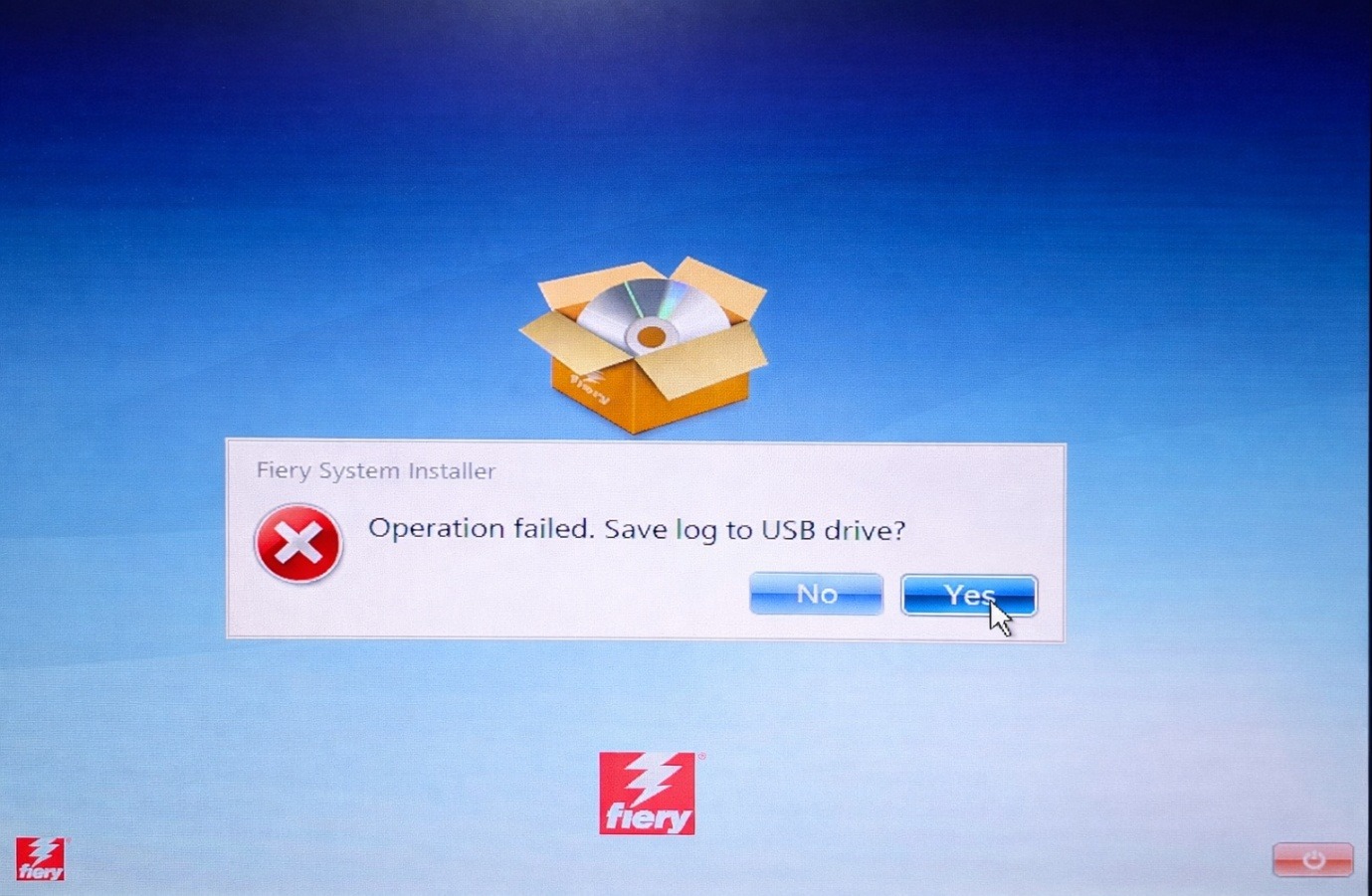 Fiery System Image Backup fails when specific Windows updates are installed